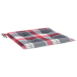Coussins de chaise de jardin lot de 2 carreaux rouges 40x40x3cm 