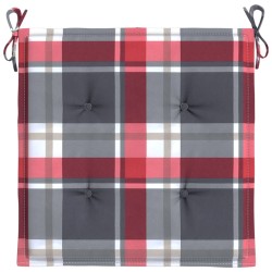 Coussins de chaise de jardin lot de 2 carreaux rouges 40x40x3cm 