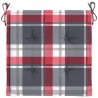 Coussins de chaise de jardin lot de 2 carreaux rouges 40x40x3cm 