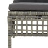 Salon de jardin 4 pcs avec coussins Gris Résine tressée 