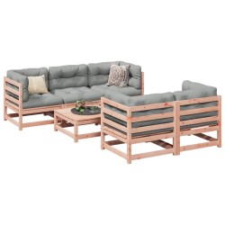 Salon de jardin 6 pcs bois massif sapin de douglas 
