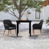 Ensemble à manger de jardin avec coussins 3 pcs noir 