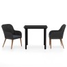 Ensemble à manger de jardin avec coussins 3 pcs noir 
