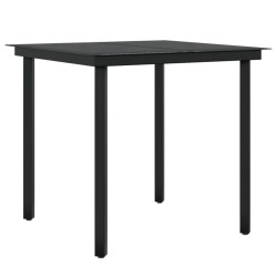 Ensemble à manger de jardin avec coussins 3 pcs noir 