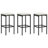 Ensemble de bar de jardin avec coussins 4 pcs Noir 