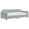 Lit de jour avec matelas gris clair 90x190 cm velours 