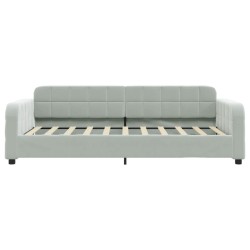 Lit de jour avec matelas gris clair 90x190 cm velours 