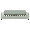 Lit de jour avec matelas gris clair 90x190 cm velours 