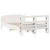 Cadre de lit sans matelas blanc 160x200 cm bois de pin massif 