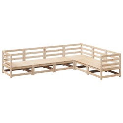 Salon de jardin 6 pcs bois de pin massif 