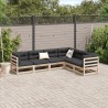 Salon de jardin 6 pcs bois de pin massif 