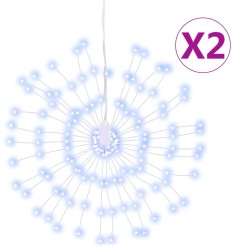 Étoile rayonnante de Noël 140 LED 2 pcs blanc froid 17 cm 