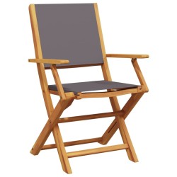 Ensemble à manger de jardin 5 pcs anthracite tissu bois massif 