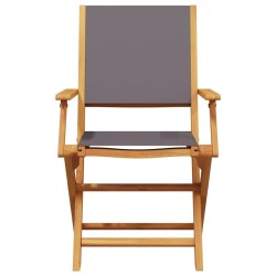 Ensemble à manger de jardin 5 pcs anthracite tissu bois massif 