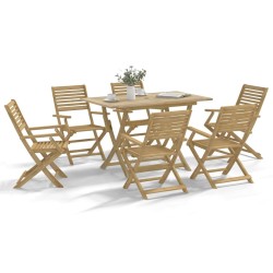Ensemble à manger de jardin 7 pcs Bois d'acacia solide 