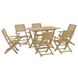 Ensemble à manger de jardin 7 pcs Bois d'acacia solide 