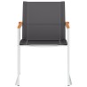 Chaises de jardin lot de 4 Textilène et acier inoxydable Gris 