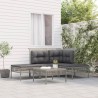 Salon de jardin 5 pcs avec coussins Gris Résine tressée 