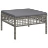 Salon de jardin 5 pcs avec coussins Gris Résine tressée 