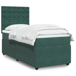 Sommier à lattes de lit et matelas Vert foncé 80x200 cm Velours 