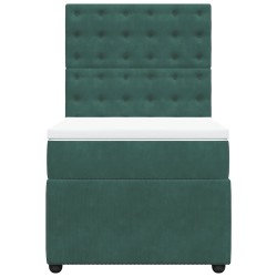 Sommier à lattes de lit et matelas Vert foncé 80x200 cm Velours 