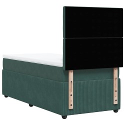 Sommier à lattes de lit et matelas Vert foncé 80x200 cm Velours 