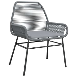 Ensemble à manger jardin coussins 5 pcs gris poly rotin verre 