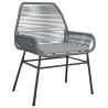 Ensemble à manger jardin coussins 5 pcs gris poly rotin verre 