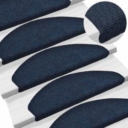 Tapis autoadhésifs de marches 10 pcs Bleu 65x21x4 cm Aiguilleté 