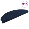 Tapis autoadhésifs de marches 10 pcs Bleu 65x21x4 cm Aiguilleté 
