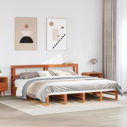 Cadre de lit sans matelas cire marron 180x200cm bois pin massif 