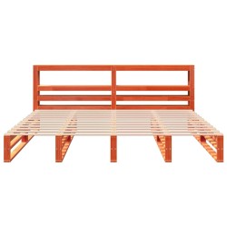 Cadre de lit sans matelas cire marron 180x200cm bois pin massif 