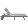 Chaise longue de jardin 2 places avec coussin Gris Acacia 