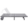 Chaise longue de jardin 2 places avec coussin Gris Acacia 