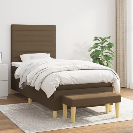 Sommier à lattes de lit avec matelas Marron foncé 80x200 cm 