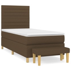 Sommier à lattes de lit avec matelas Marron foncé 80x200 cm 