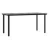 Ensemble à manger jardin coussins 5pcs marron poly rotin verre 