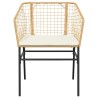 Ensemble à manger jardin coussins 5pcs marron poly rotin verre 
