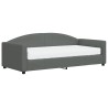 Lit de jour avec matelas gris foncé 90x190 cm tissu 