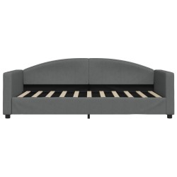 Lit de jour avec matelas gris foncé 90x190 cm tissu 
