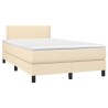 Sommier à lattes de lit avec matelas crème 120x190 cm tissu 