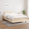 Sommier à lattes de lit avec matelas crème 120x190 cm tissu 
