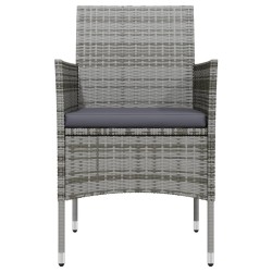 Ensemble à manger de jardin et coussins 5pcs Gris/noir 