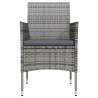 Ensemble à manger de jardin et coussins 5pcs Gris/noir 