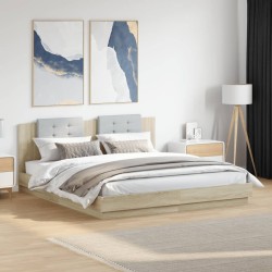 Cadre de lit sans matelas chêne sonoma 200x200 cm 