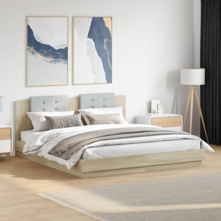 Cadre de lit sans matelas chêne sonoma 200x200 cm 
