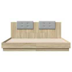 Cadre de lit sans matelas chêne sonoma 200x200 cm 