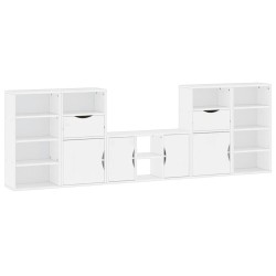 Meubles TV 5 pcs avec rangement ODDA blanc bois de pin massif 