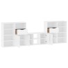 Meubles TV 5 pcs avec rangement ODDA blanc bois de pin massif 