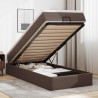 Cadre de lit ottoman avec matelas marron 100x200 cm similicuir 